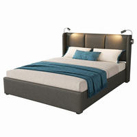 POLSTERBETT mit Bettkasten und Matratze 160x200 cm PU Grau - Grau, Metall (160/200cm) - Beauniv