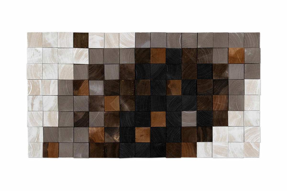 HOLZBILD Grau 98/55 cm - Weiß/Grau, Holz (6.5/55cm) - KUNSTLOFT