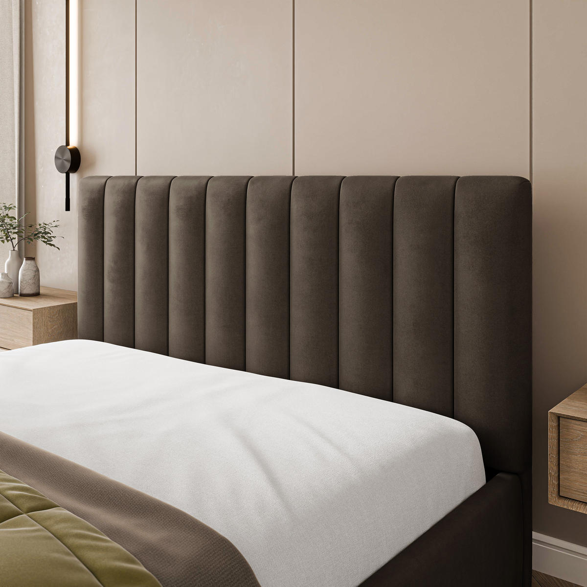 POLSTERBETT DEMERA MGV 180x200 cm mit Bettkästen - Braun - Braun, Holz (180/200cm) - MASSENO