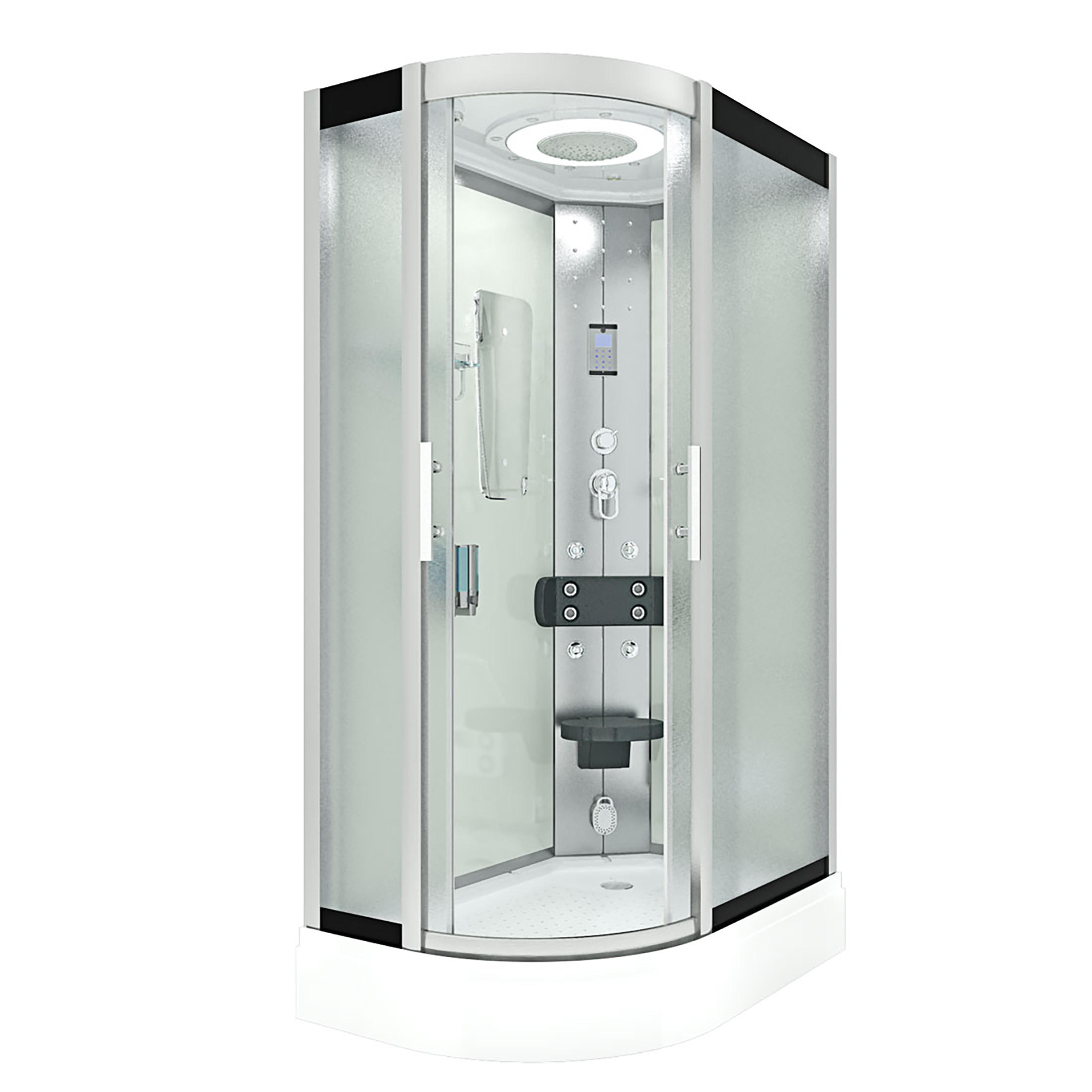 DUSCHE DampfduscheD60-70M2L Weiß 120x80 - Weiß, Glas/Kunststoff (120/80/215cm) - AcquaVapore by Sandra Jentho