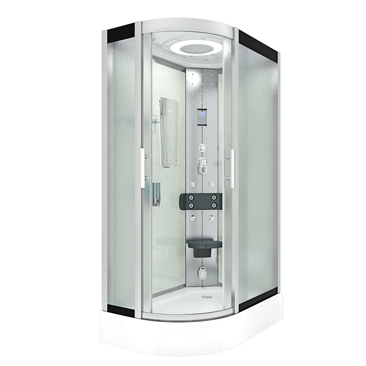 DUSCHE DampfduscheD60-70M2L Weiß 120x80 - Weiß, Glas/Kunststoff (120/80/215cm) - AcquaVapore by Sandra Jentho