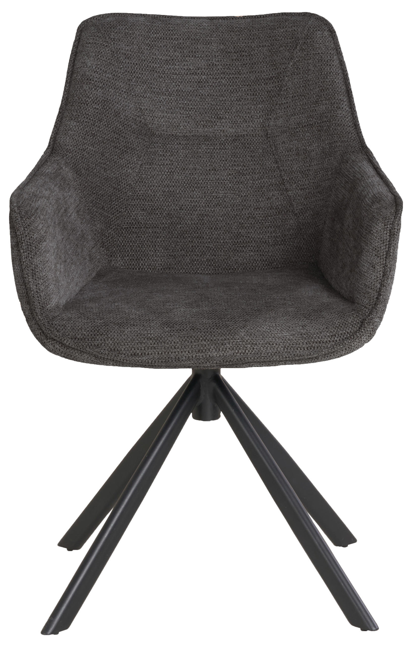 ESSZIMMERSTUHL drehbar San Carlo grau - Schwarz/Grau, Textil/Metall (57/87/67cm) - Mr. Deko