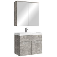 BADMÖBEL-SET Montreal 3 Teile Beton Grau - 60 x 35 x 51 cm - Grau, Holz (60/53/35cm) - Badplaats