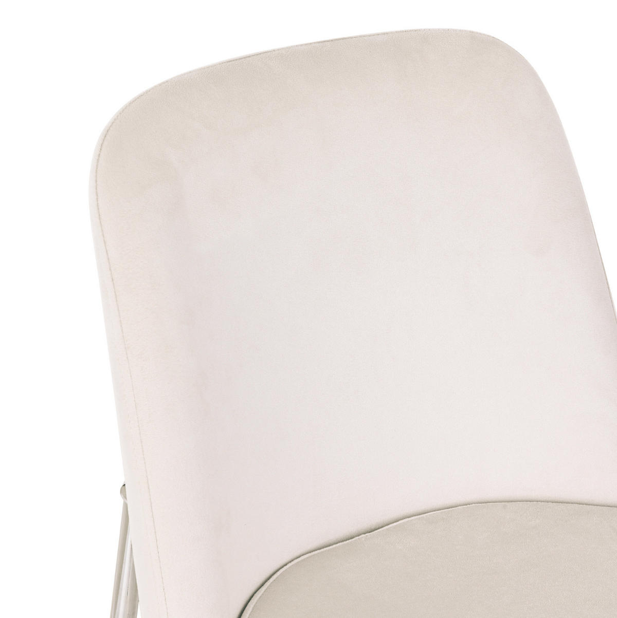 ESSZIMMERSTUHL 4er-Set gepolstert Samt Beige mit Metallbeinen - Beige, Metall (53/82/42.7cm) - Meubliv
