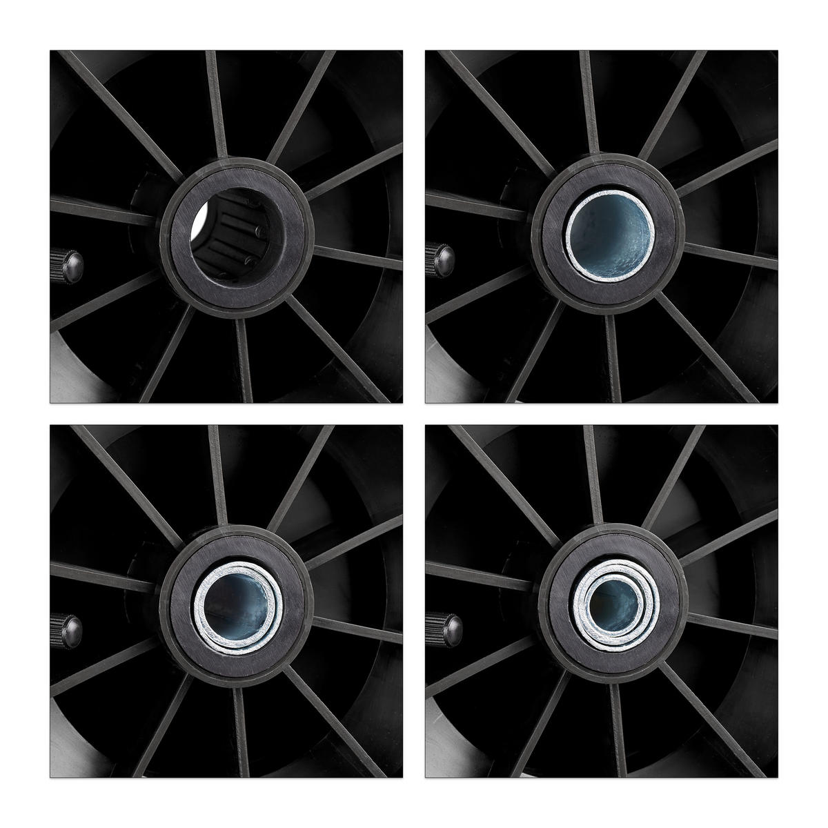 SCHUBKARRENRAD - Schwarz, Kunststoff/Metall (32.5/32.5/9.5cm) - Relaxdays