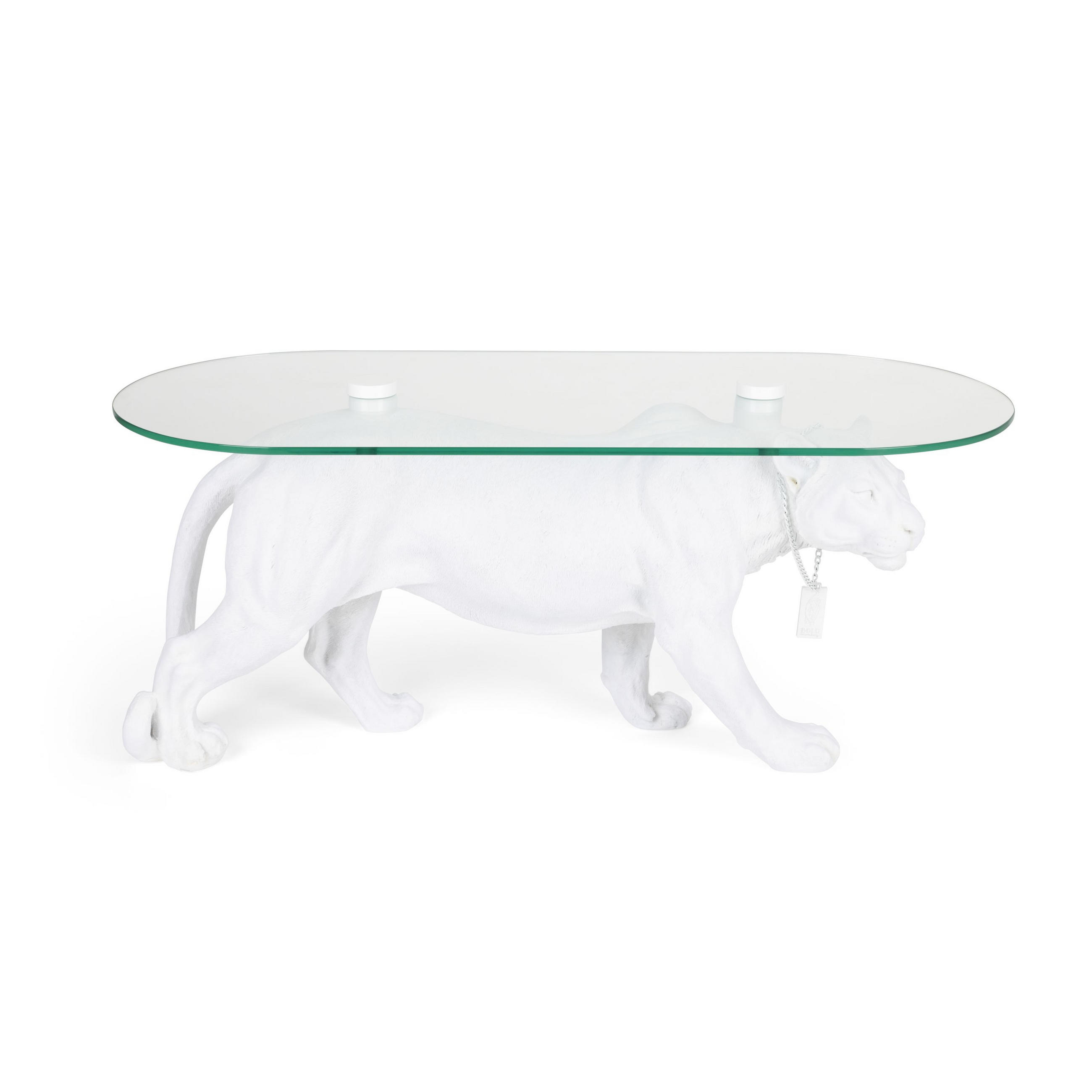 COUCHTISCH Dope As Hell Panter Weiß - Weiß, Naturmaterialien (90/40/42cm) - Bold Moneky