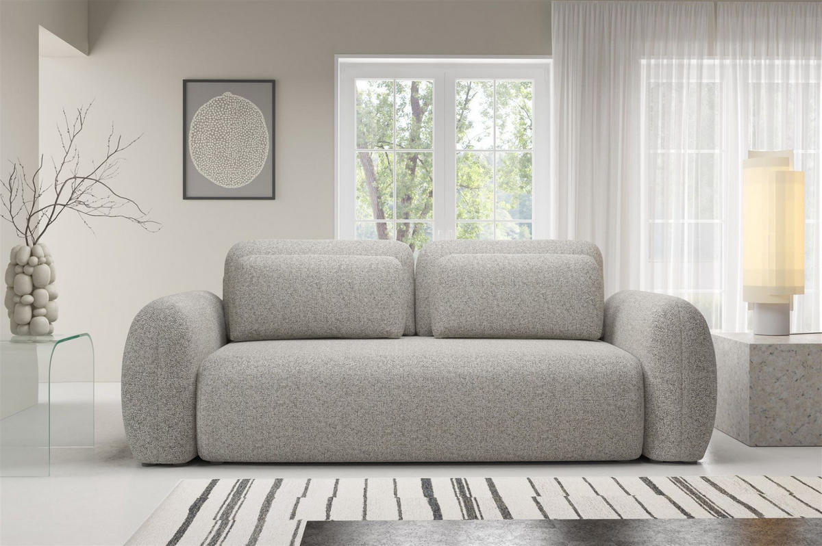 SCHLAFSOFA Gaston - Greige, Holzwerkstoff/Textil (266/95/110cm) - Fun Möbel