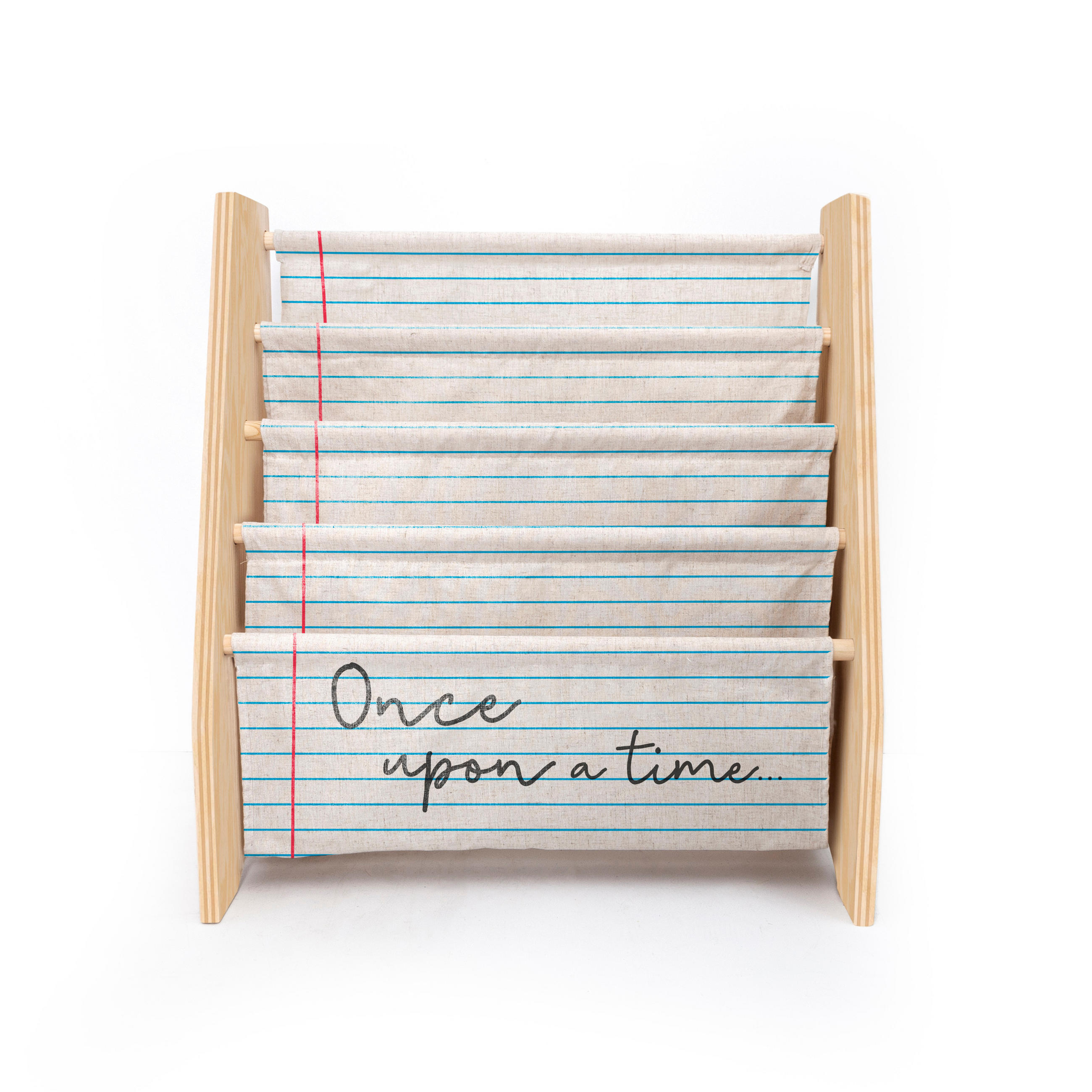 BÜCHERREGAL aus Kiefer-Sperrholz und bedrucktem Onceupon-Textil - Beige, Holz (31/71/61cm) - RNT By Really Nice Things