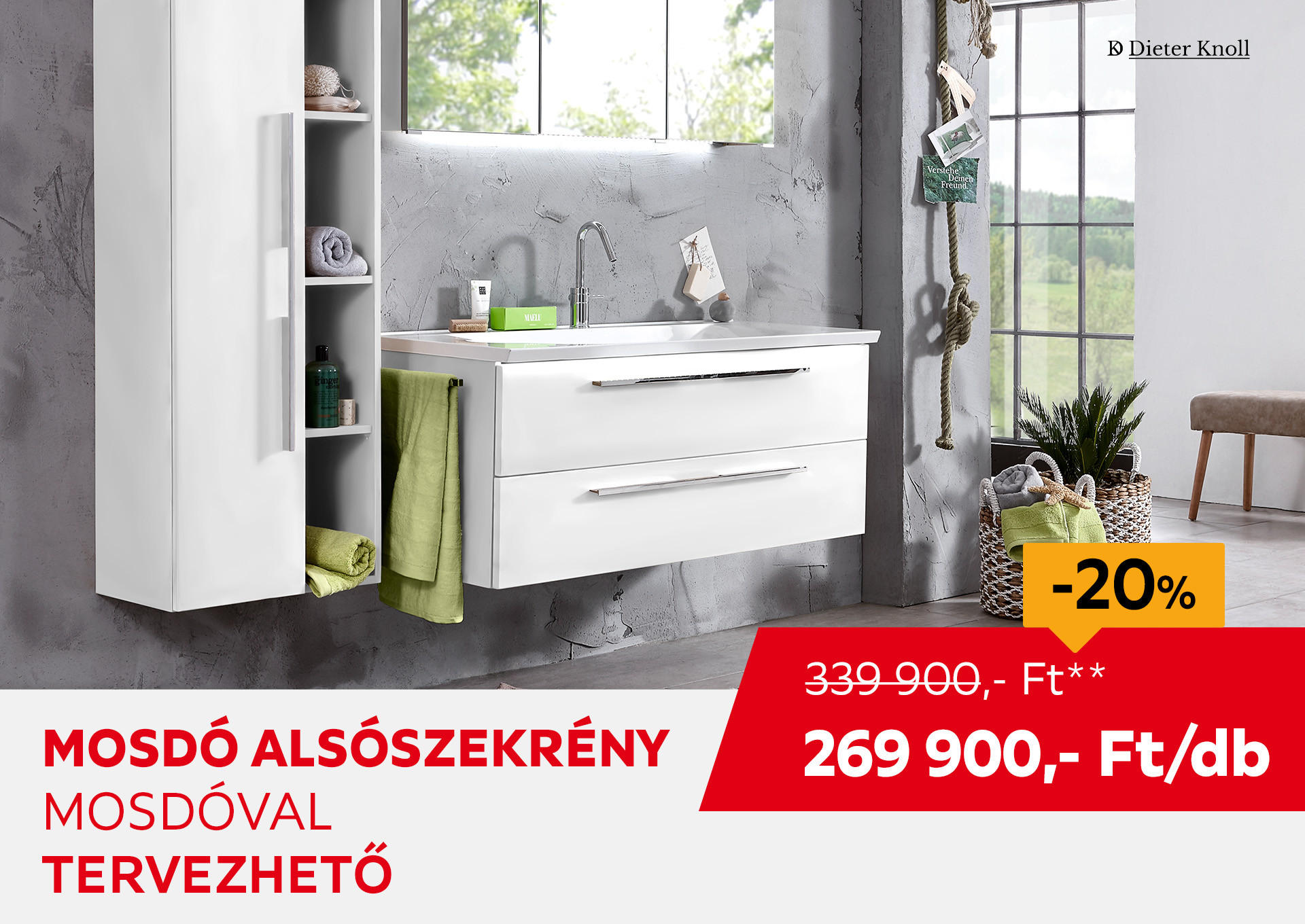 Mosdó alatti szekrény Kiemelt termék 339900 Ft.- helyett 269900 Ft.-