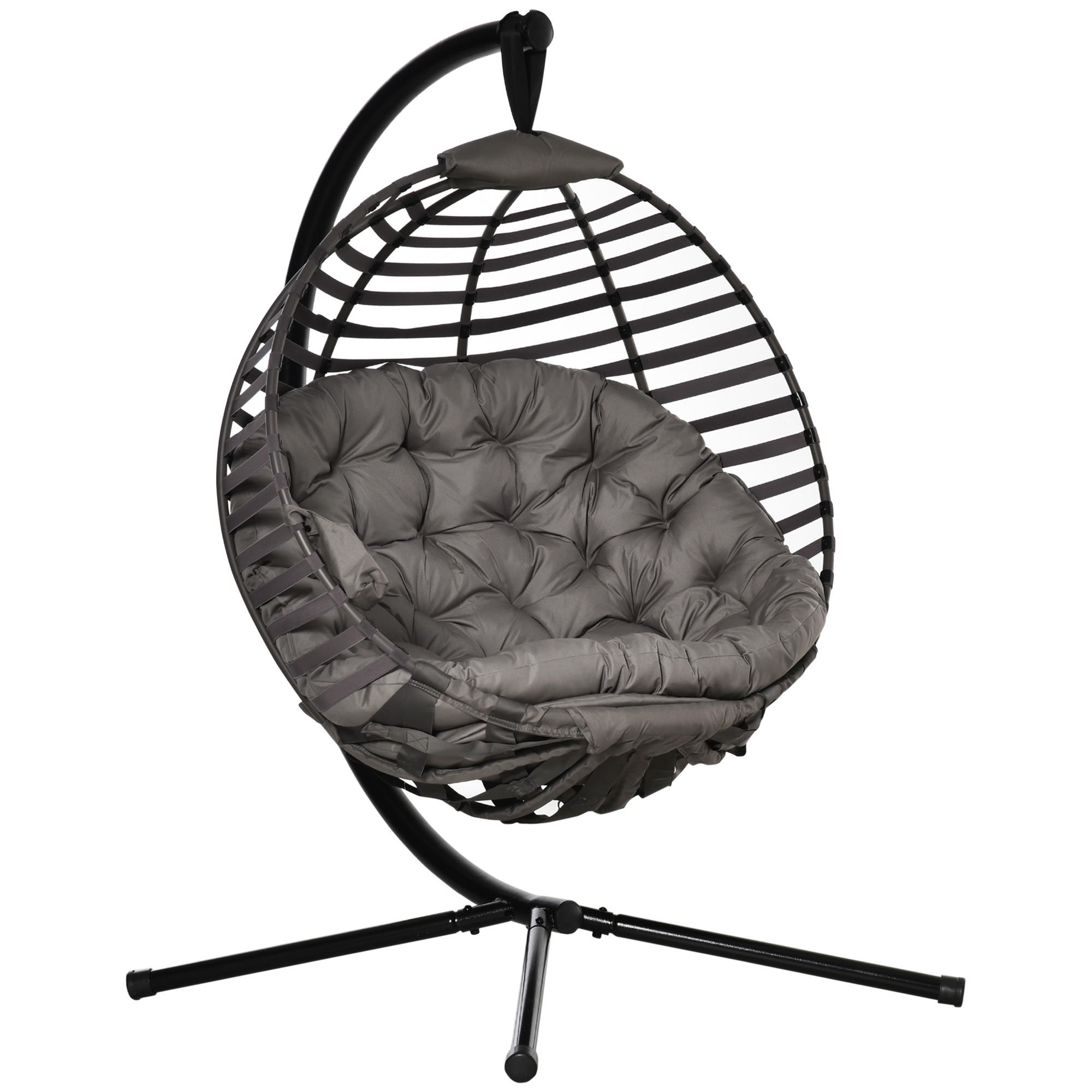 HÄNGESESSEL, Stahl, Polyester, Sand - Sandfarben, Kunststoff/Metall (118/172/126cm) - Outsunny