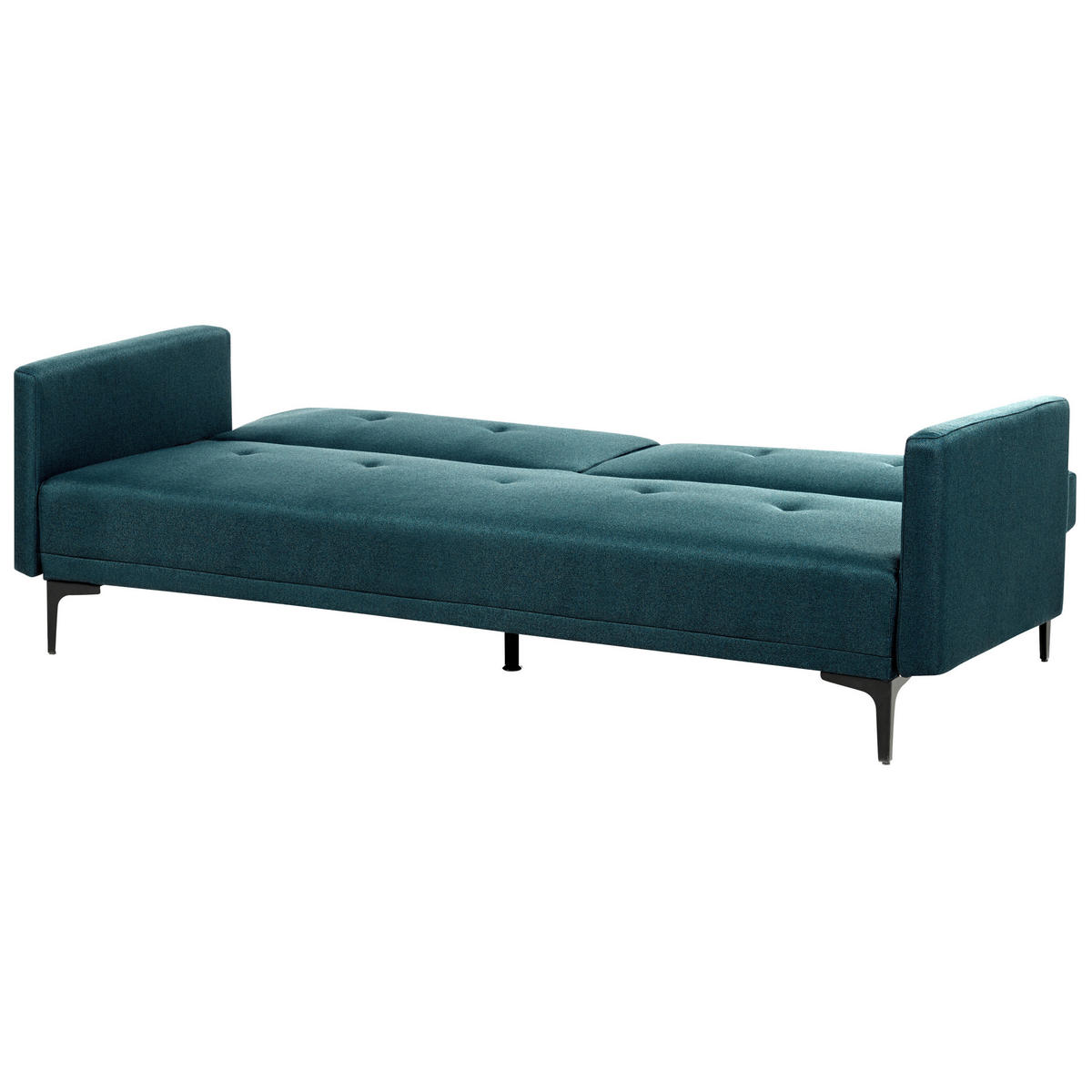 3-SITZER-SCHLAFSOFA seeblau/schwarz Lucan - Blau/Schwarz, Textil (191/75/91cm) - Beliani