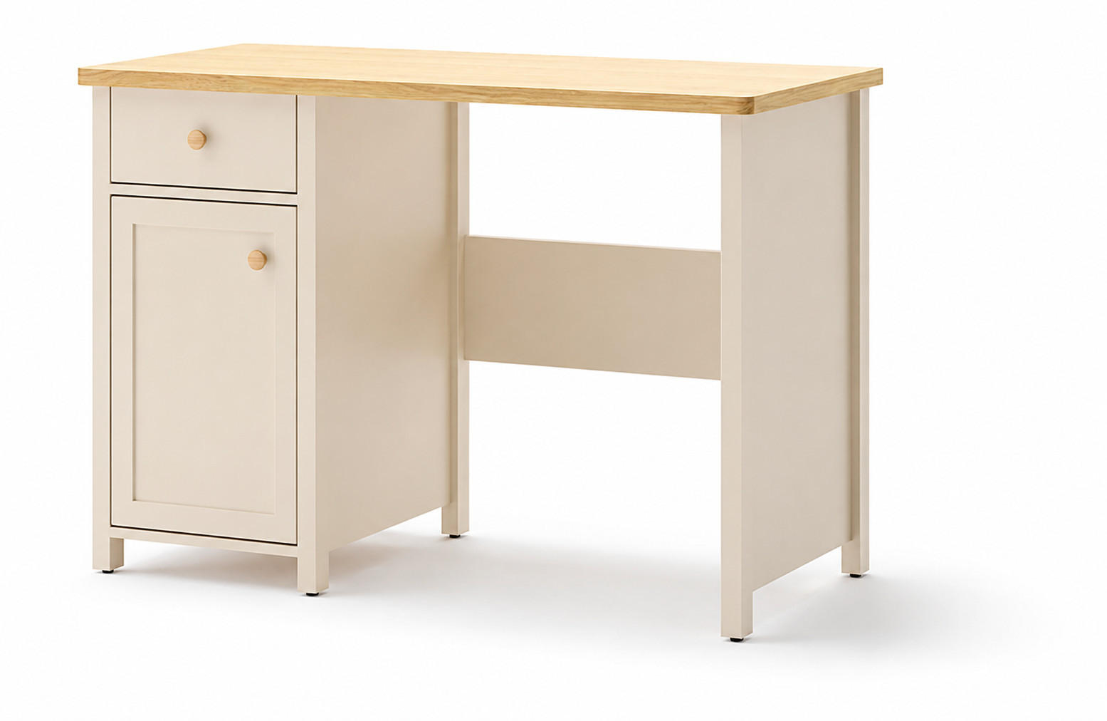 SCHREIBTISCH STORY 3 - Eichefarben/Beige, Holzwerkstoff (110/76/52cm) - Meblini