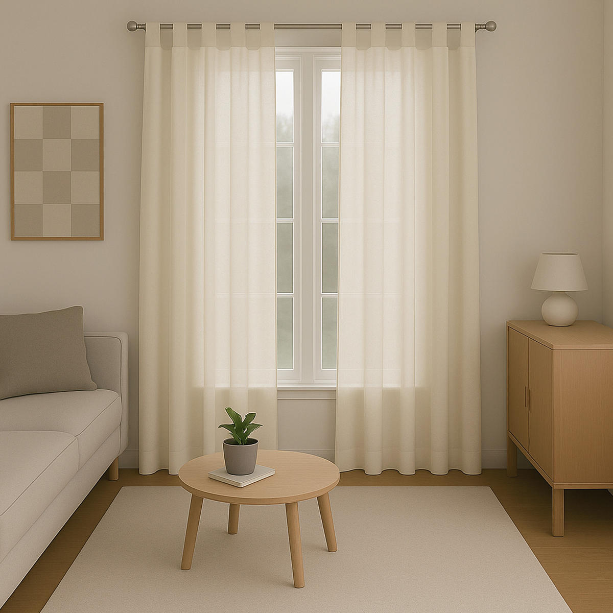 SCHLAUFENSCHAL blickdicht 140x225 cm Weiß 2er-Pack - Weiß, Textil (140/225cm)