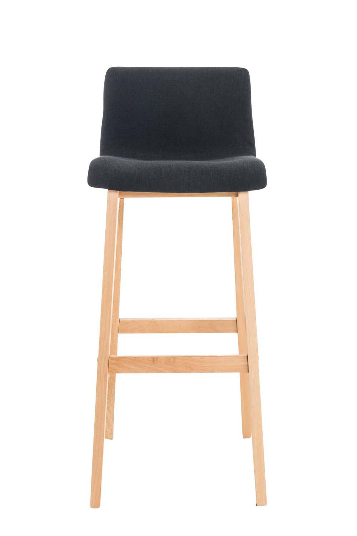 BARHOCKER Stoff schwarz - Eukalyptusholzfarben/Schwarz, Holz/Textil (41/101/46cm) - CLP