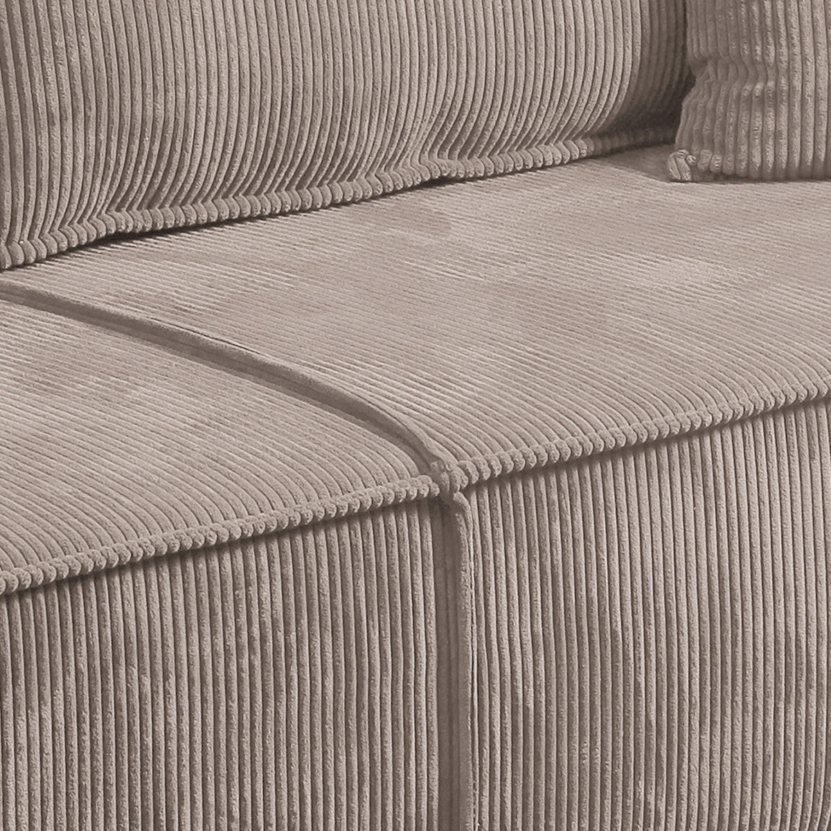 SOFA Isaac 4 Sitzplätze Taupe - Taupe, Holzwerkstoff (255/85/105cm) - Petits-meubles