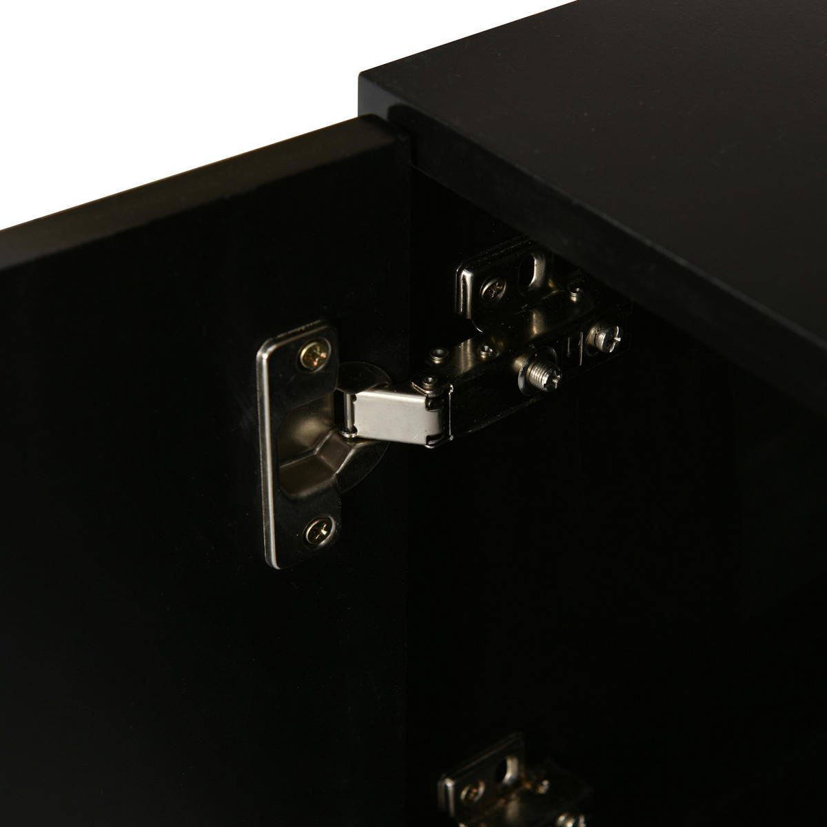 TV LOWBOARD 200x39x42 cm LED 7 Farben Tischplatte schwarz - Schwarz, Holz (200/42/39cm) - LEBENLANG