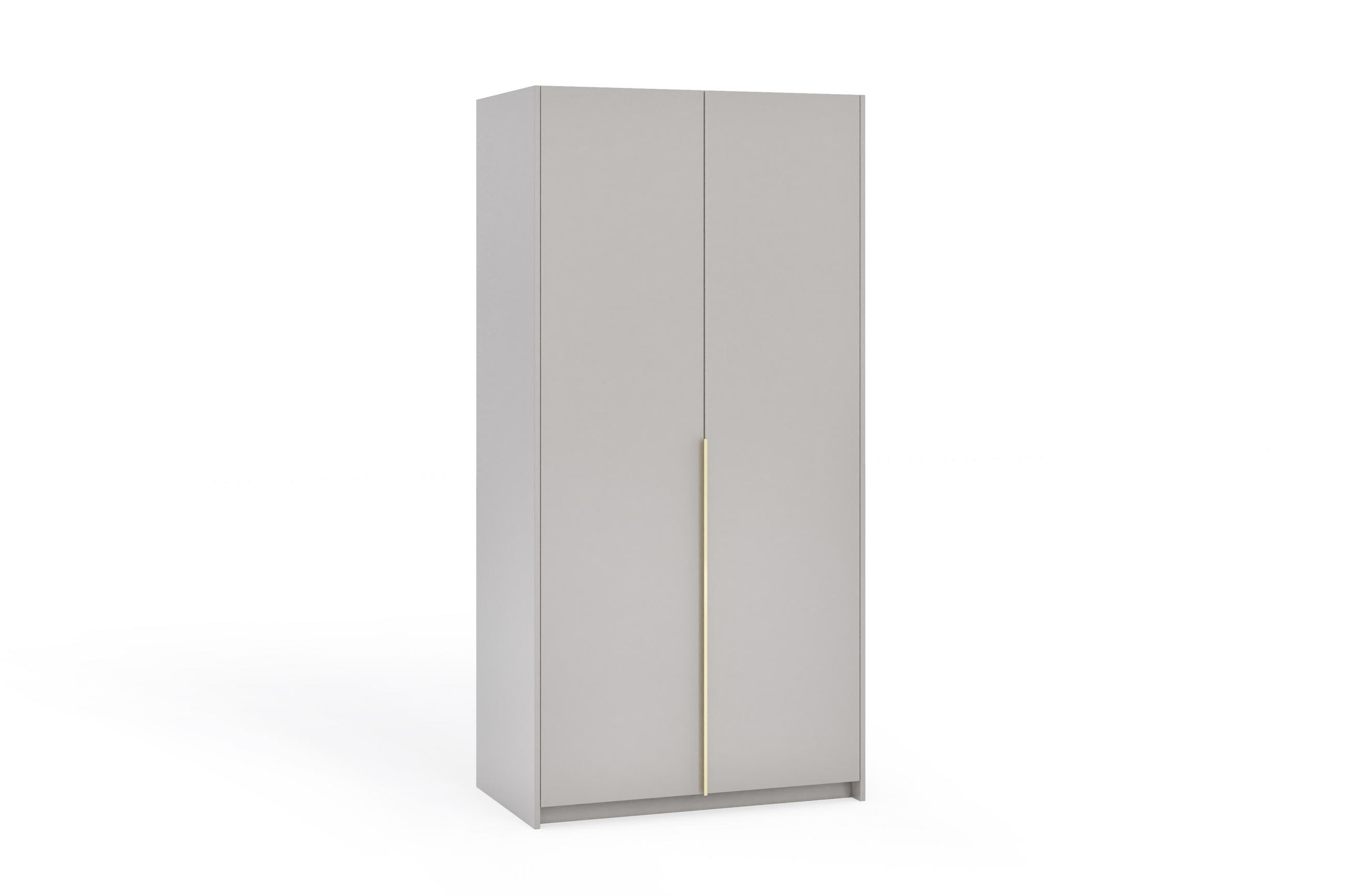 DREHTÜRENSCHRANK Apollonia ohne Spiegel 100x204cm 2-türig, kaschmir, goldene Griffe - Kaschmir/Goldfarben, Kunststoff (58/205/100cm) - Margaret Hadas24