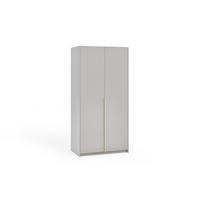 DREHTÜRENSCHRANK Apollonia ohne Spiegel 100x204cm 2-türig, kaschmir, goldene Griffe - Kaschmir/Goldfarben, Kunststoff (58/205/100cm) - Margaret Hadas24