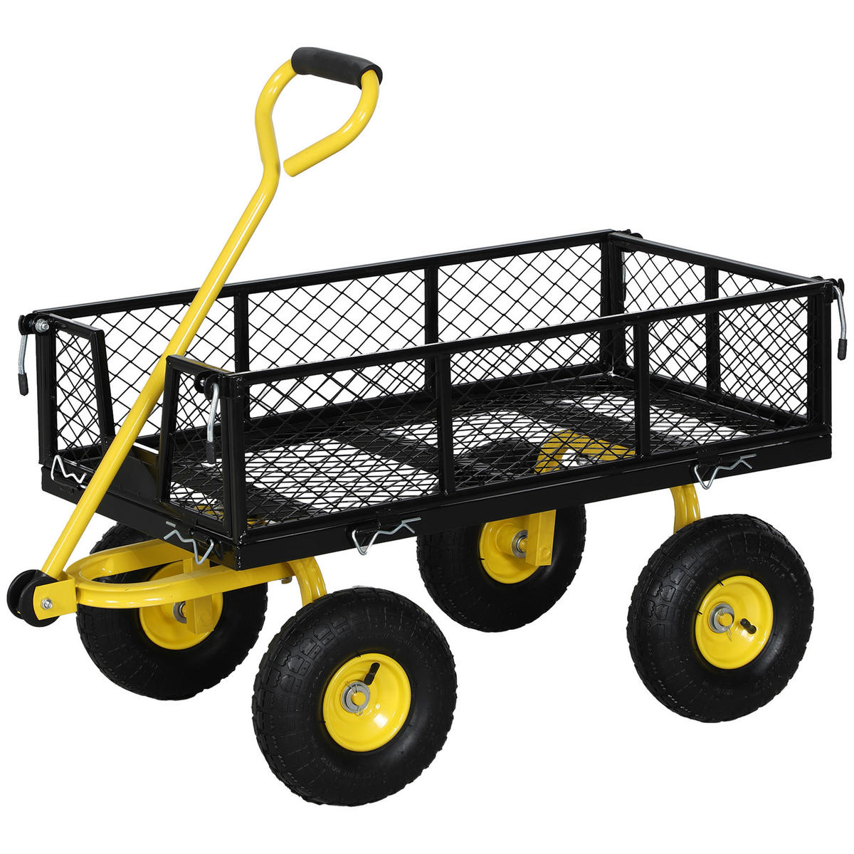 TRANSPORTWAGEN DE-17587 abnehmbare Seitenwände, 200 kg Schwarz - Schwarz, Metall (54/51/104cm) - ComfortXL
