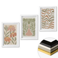 WANDBILDER 3er-Set - 20x30 cm Weißer Rahmen - Abstrakte Pastellblumen - Weiß, Kunststoff (20/30cm) - ArtPrintCave