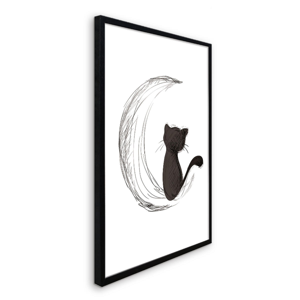 BILD mit Rahmen 2er Set 51x71 cm Spruch: Liebe Katze - Weiß, Holz (51/71cm) - artissimo