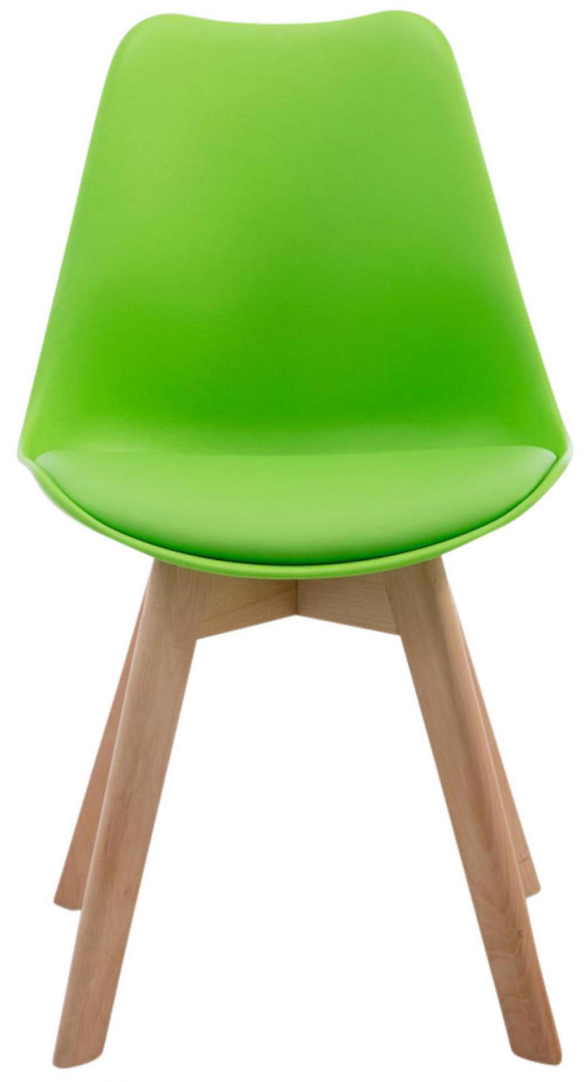 STUHL 4er Set Lederlook grün - Eukalyptusholzfarben/Grün, Holz/Textil (48/84/55cm) - CLP