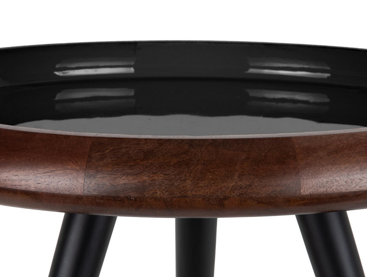 BEISTELLTISCH 3er-Set Tripod 52/52/59 cm - Schwarz, Holz (52/52/59cm) - Leitmotiv