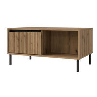 COUCHTISCH Osaka Eichenholzoptik Evoke 100 cm - Eichefarben/Schwarz, Holzwerkstoff/Metall (60/100.2/50cm) - Selsey