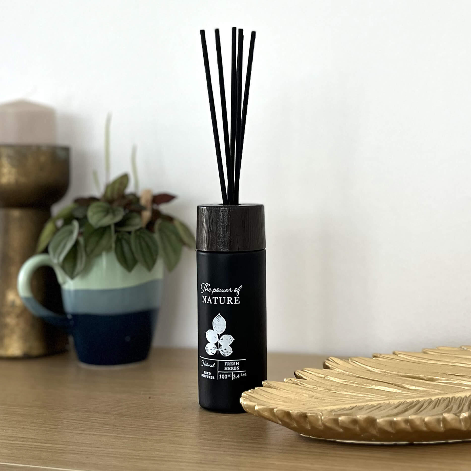 DIFFUSOR MIT 6 STÄBCHEN Schwarz 8/8/25 cm - Schwarz, Glas (8/25/8cm) - Mobili Rebecca