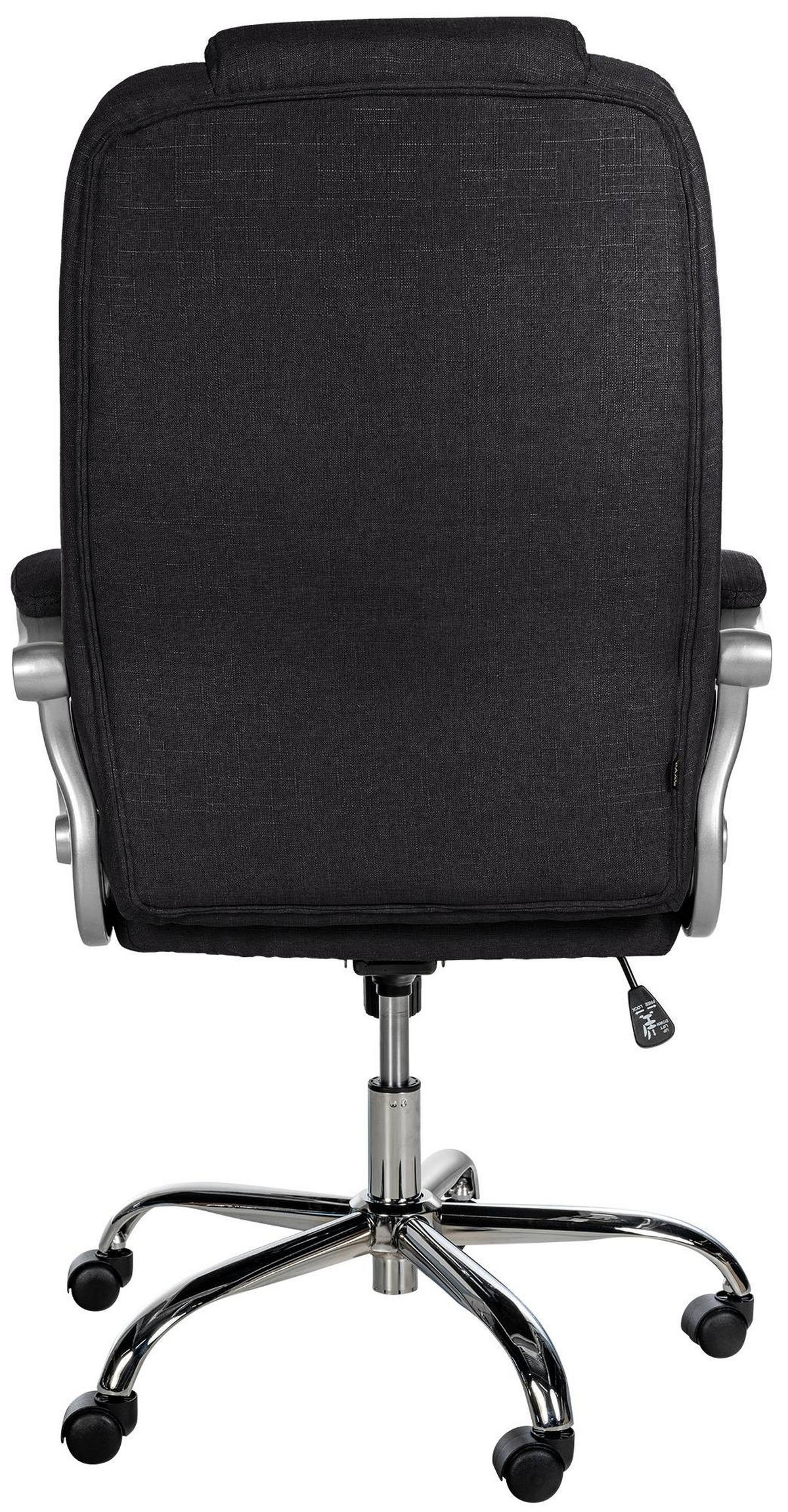 CHEFSESSEL Stoff Schwarz - Chromfarben/Schwarz, Textil/Metall (66/113/70cm) - CLP