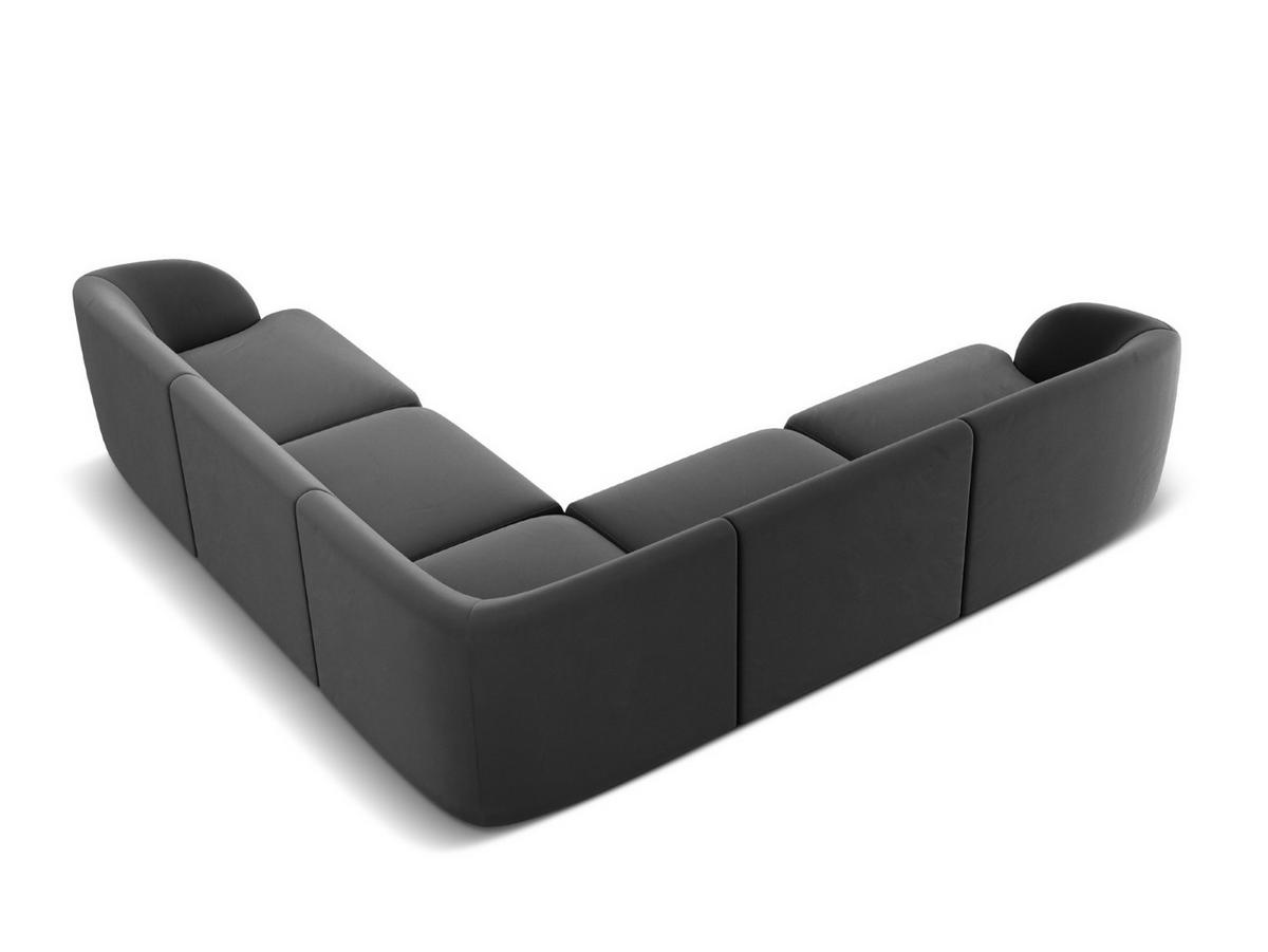WENDBARES-ECKSOFA Miley aus Samt grau 5 Sitzplätze - Grau, Textil (255/255cm) - Micadoni