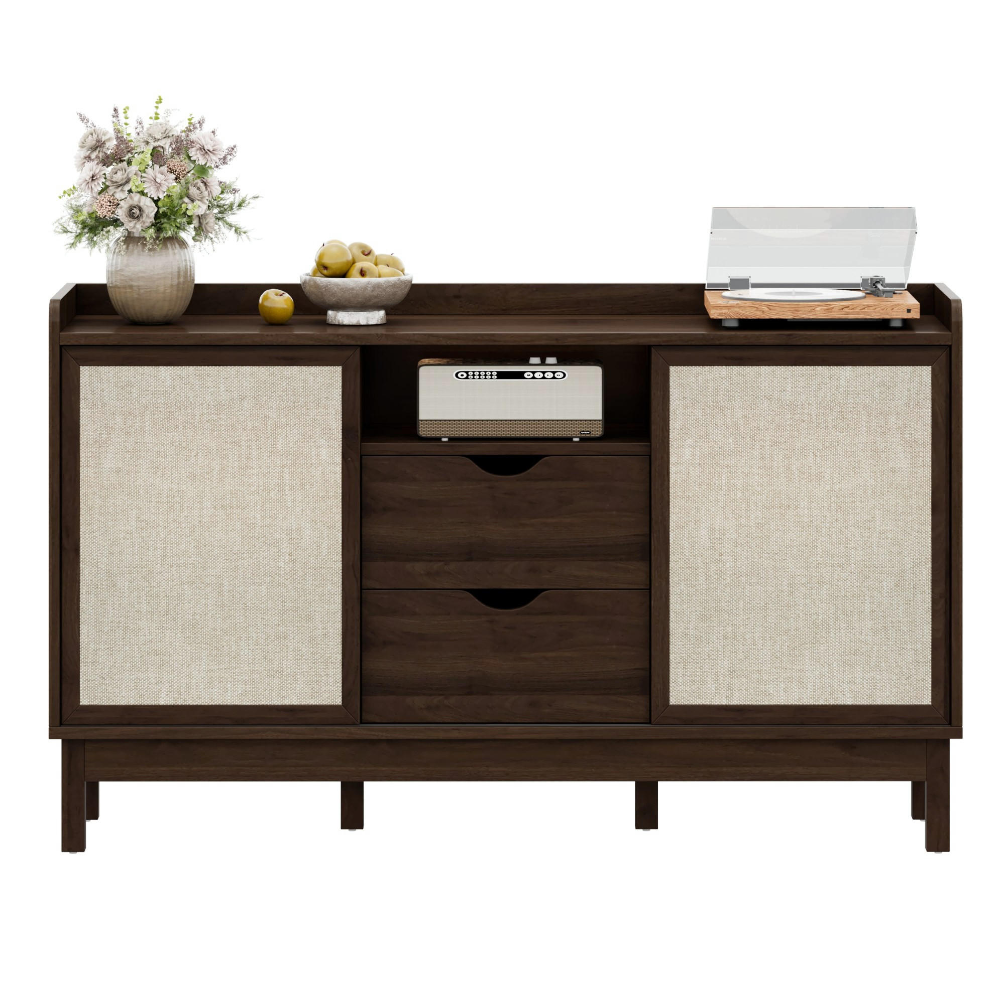SIDEBOARD 150/39,5/80 cm aus Holzwerkstoff mit Schiebetüren, 2 Schubladen und verstellbaren Einlegeböden, Natur - Naturfarben, Holzwerkstoff (150/80/39.5cm) - Redom