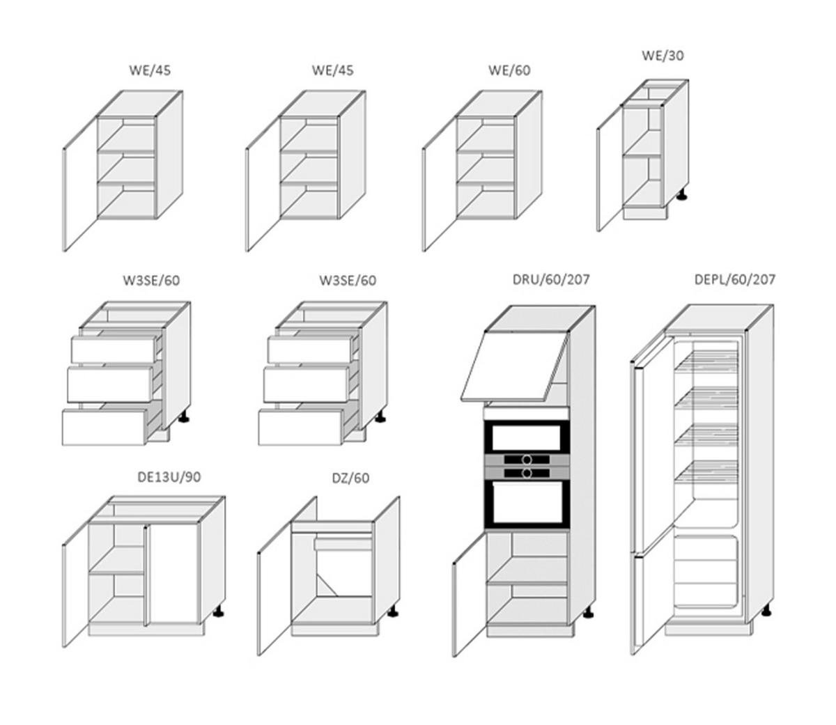 WINKELKÜCHE Essen Trend weiß / weiß-graphit hochglanz 10-teilig - Weiß/Grau, Holzwerkstoff (160/207/273cm) - Feldmann-Wohnen