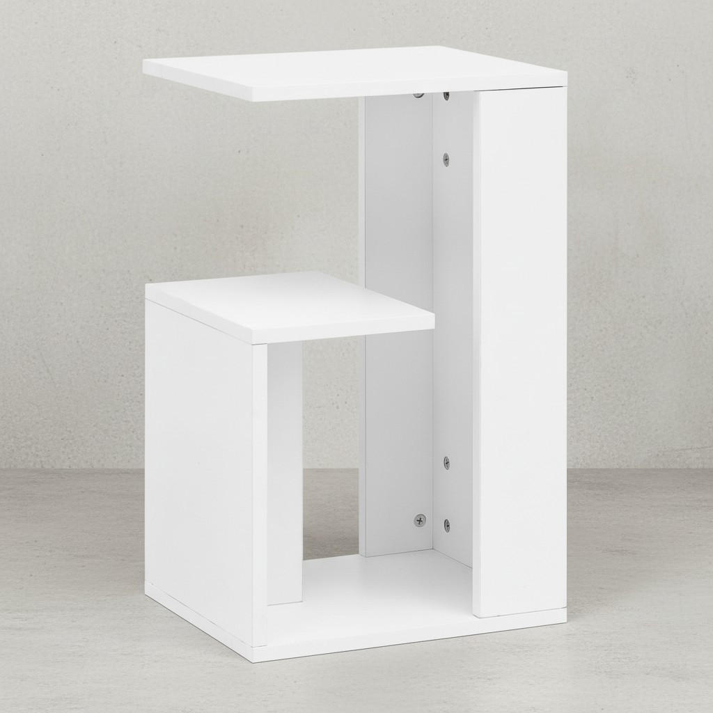 BEISTELLTISCH Holz 3 Ablagen Melaminbeschichtung BRENTA, Weiß 35x30x61 cm - Weiß, Holz (30/35/61cm) - KADIMA DESIGN