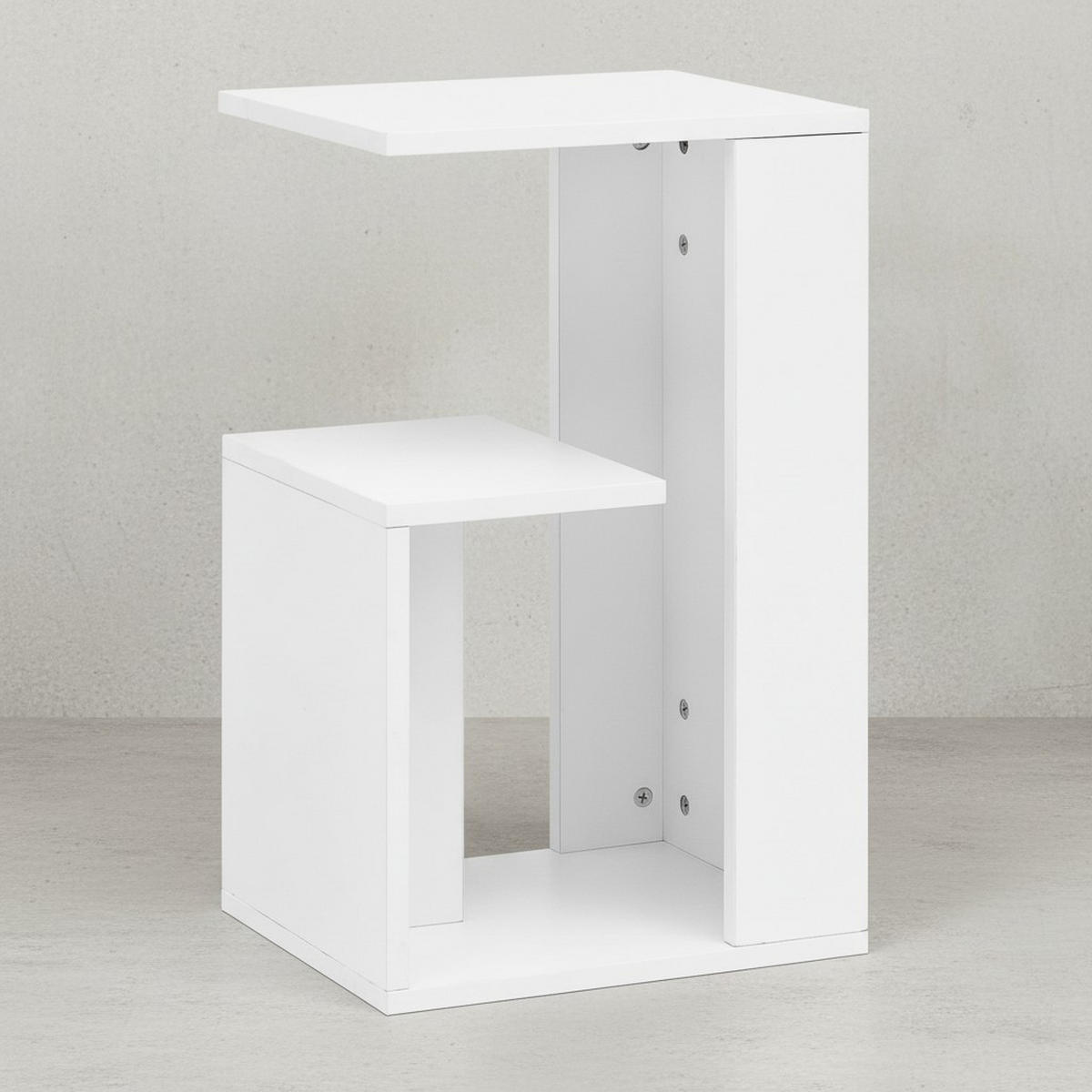 BEISTELLTISCH Holz 3 Ablagen Melaminbeschichtung BRENTA, Weiß 35x30x61 cm - Weiß, Holz (30/35/61cm) - KADIMA DESIGN