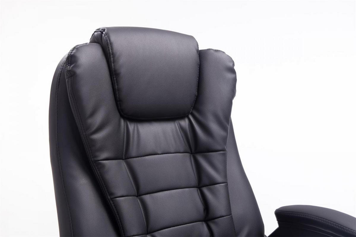 CHEFSESSEL Lederlook schwarz - Chromfarben/Schwarz, Textil/Metall (69.5/113/78cm) - CLP
