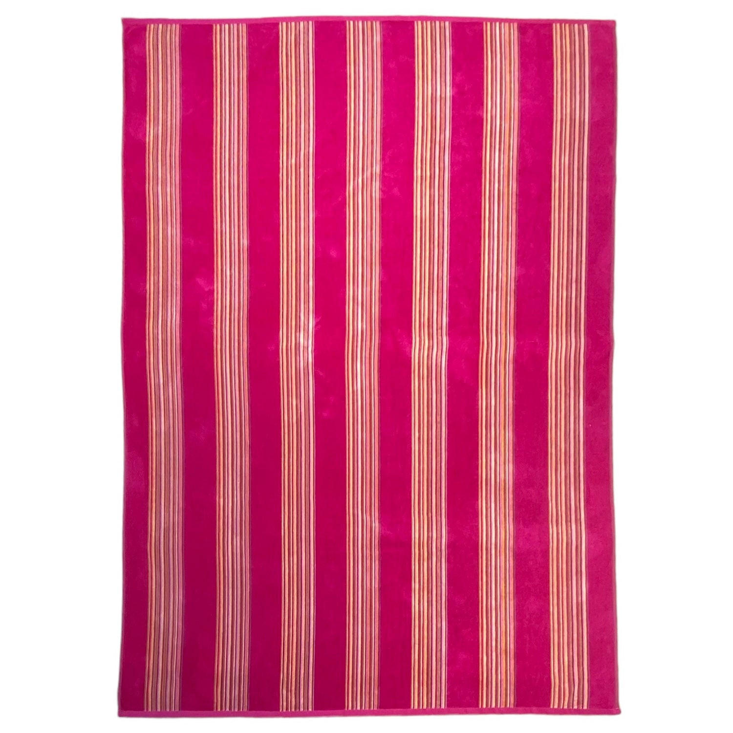 STRANDTUCH Frottee Velours Jacquard Milonga Fuchsia 140x180 400g/m² - Pink, Textil (140/180cm) - LE COMPTOIR DE LA PLAGE