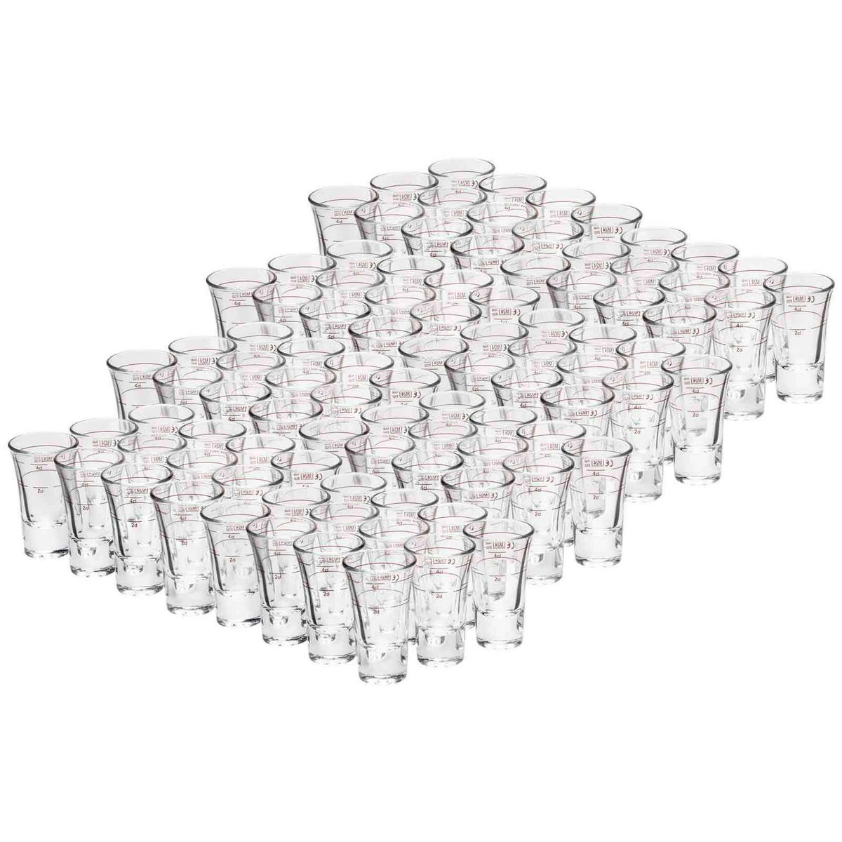 STAMPER GEEICHT MIT ROTRING Dublino transparent 2 cl + 4cl 96er Set - Transparent, Glas (0.06L) - Van Well