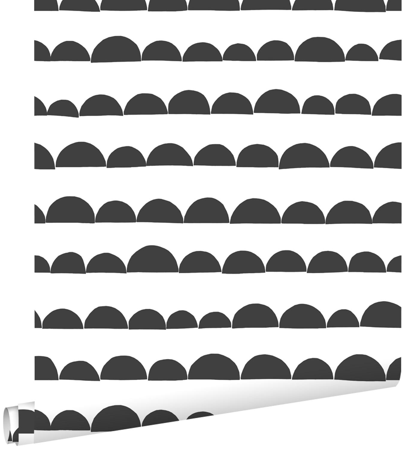 TAPETE grafisches Motiv 53 cm x 10.05 m - Schwarz, Papier (53/0.1cm) - ESTAhome