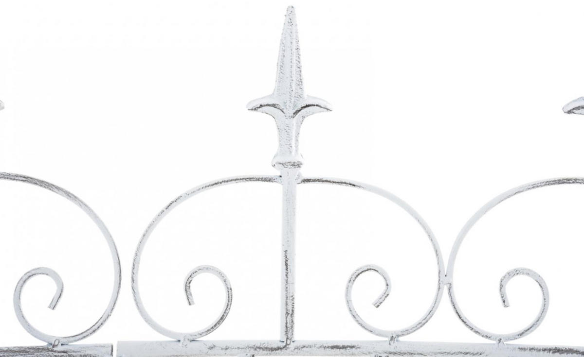 GARTENZAUN 4er Set Metall antik weiß - Weiß/Grau, Metall (124/116cm) - CLP