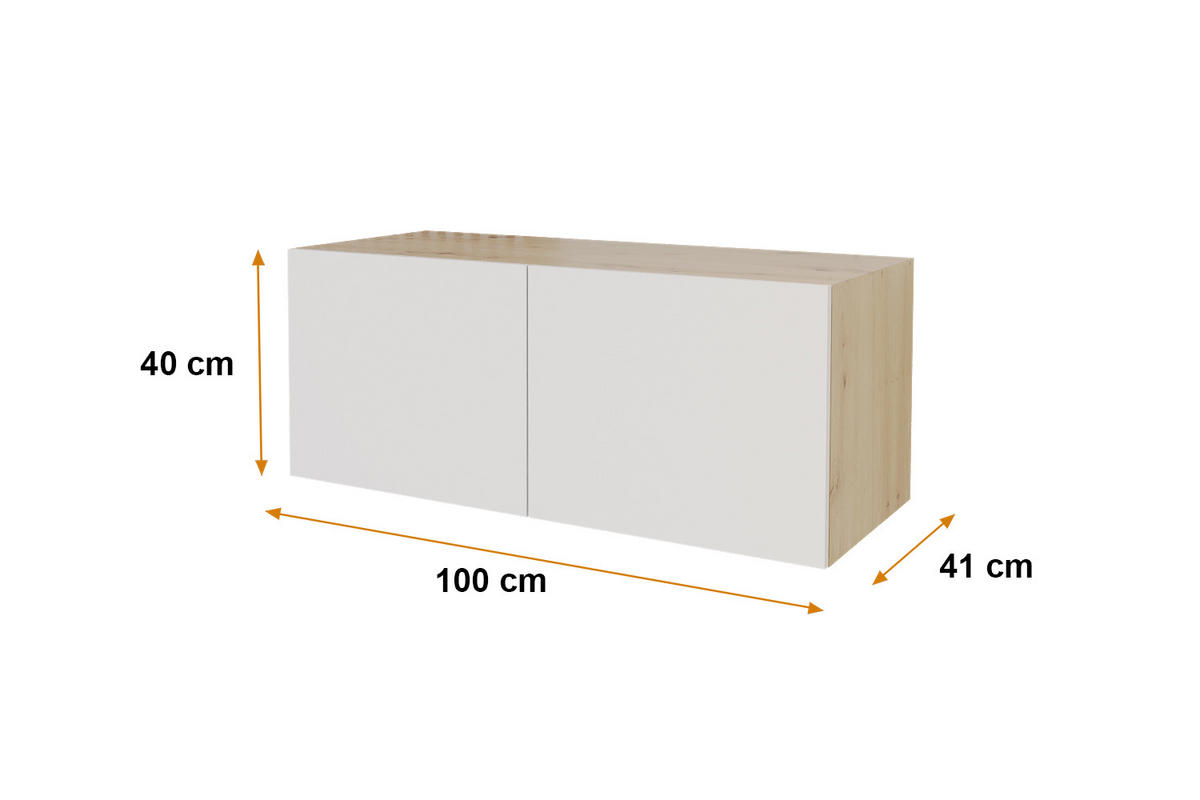 LOWBOARD ELIO-W 100x40x41 cm - Artisan / Weiß - Eiche Artisan, Holzwerkstoff (100/40/41cm) - ALTDECOR