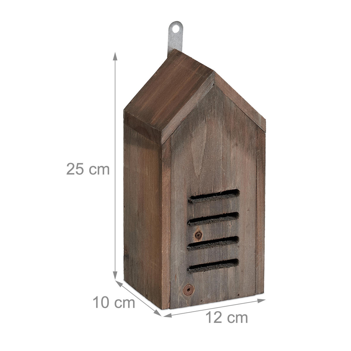 MARIENKÄFERHAUS - Braun, Holz (12/25/10cm) - Relaxdays