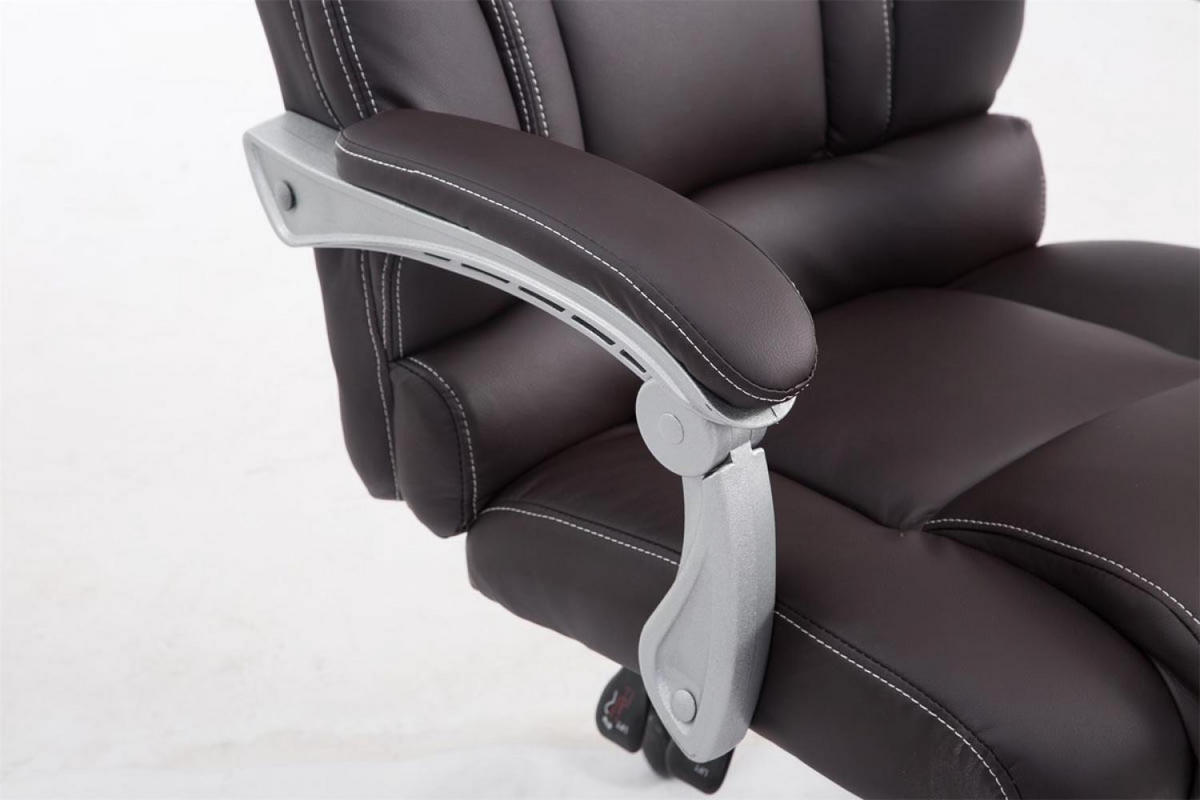 CHEFSESSEL Lederlook braun - Chromfarben/Braun, Textil/Metall (68/118/64cm) - CLP