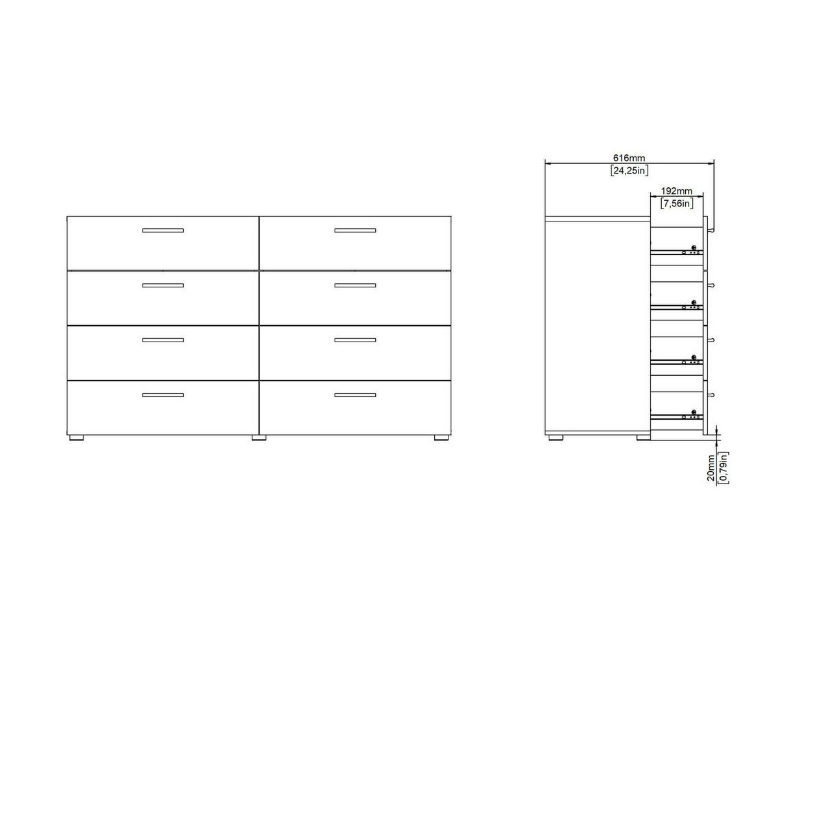 KOMMODE Eiche 40/140/81.7 cm - Braun, Holzwerkstoff (140/81.7/40cm) - DMORA