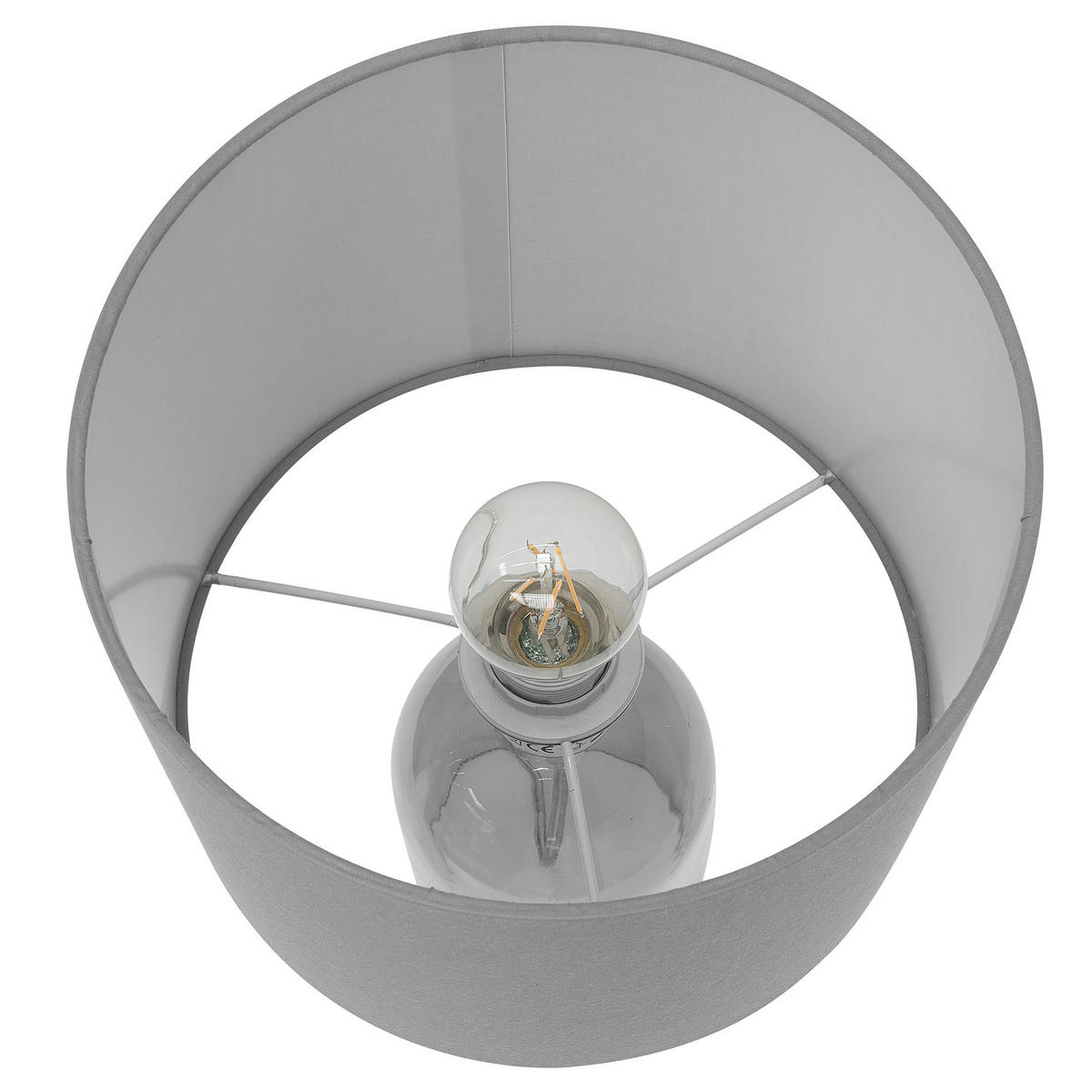 TISCHLAMPE Devoll 25/25/44 cm - Grau, Glas (25/25/44cm) - Beliani