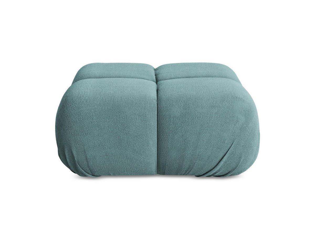 POUF Chenille Stoff Blau - Blau/Beige, Kunststoff/Textil (95/41/95cm) - Makamii