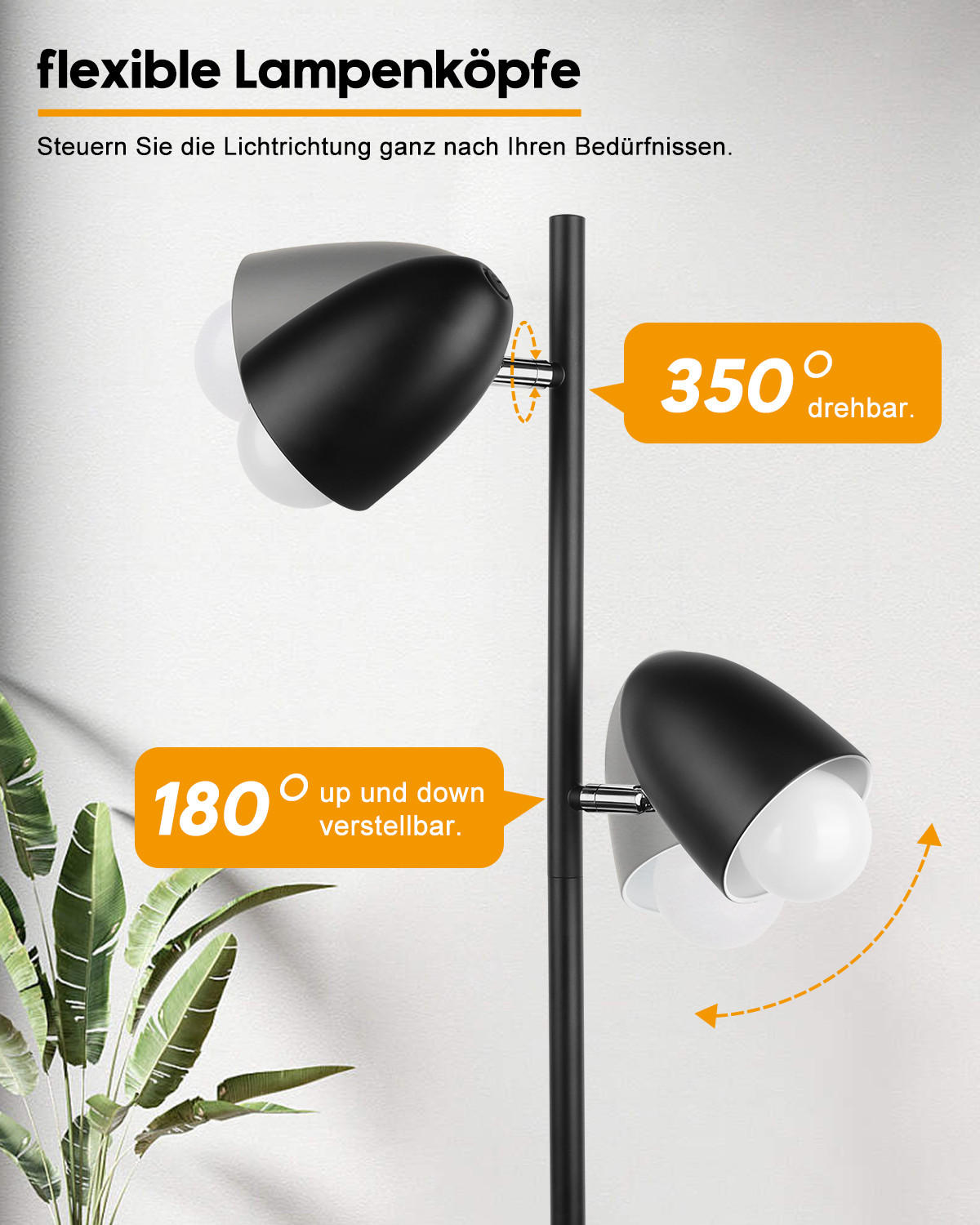 STEHLEUCHTE FL1101A Industrie Design - Schwarz, Metall (25/25/170cm) - LOVHAUS