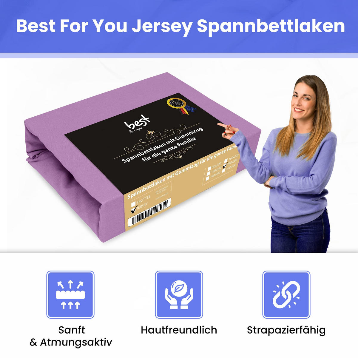 SPANNBETTLAKEN 60/120 cm, Jersey Elastisch 100 % Baumwolle Violett - Violett, Textil (60/120cm) - Best For Home