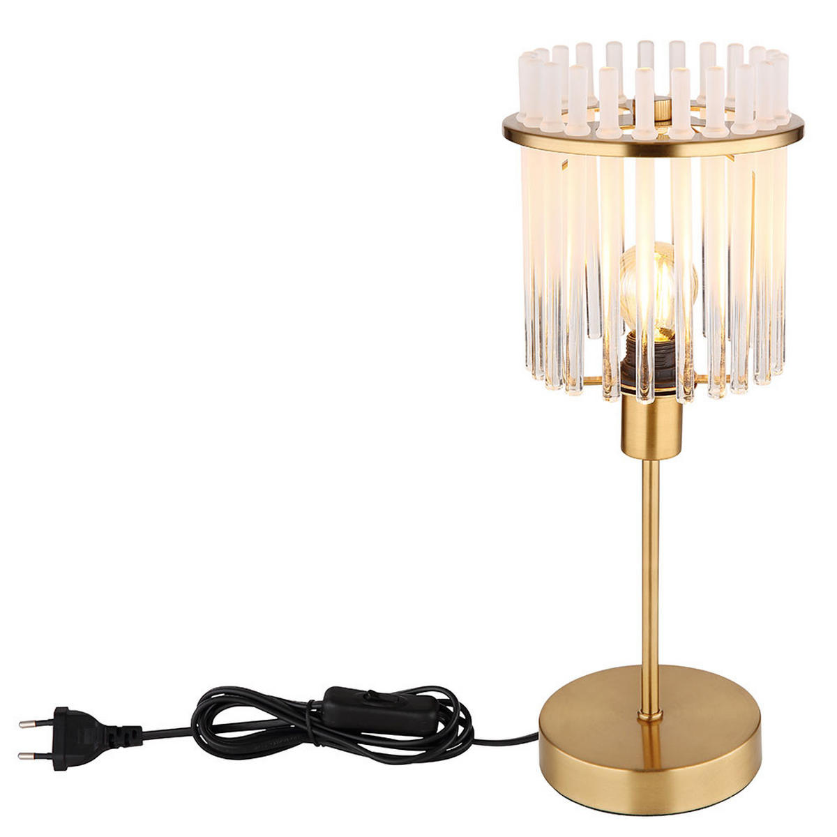 LED TISCHLEUCHTE GORLEY Metall Gold - Goldfarben, Glas (15/15/37.5cm) - Globo Lighting