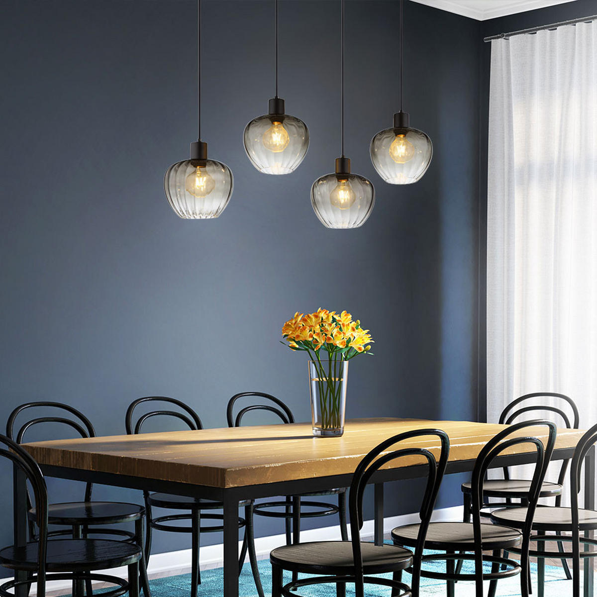 HÄNGELEUCHTE Glas Rauchfarben Schwarz - Grau, Glas (108/24/120cm) - Nowa